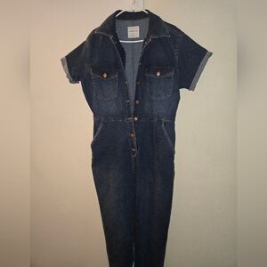 Celebrity Pink Dark Blue Denim Jumpsuit XL